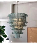 Top Shelf Clear Glass Led Pendant Light Featuring Rustic Green Iron Frame Retro Hanging Ceiling Lamp For Living Room And Bedroom Lazy Weekend Vibes Decor, intricate glass design.