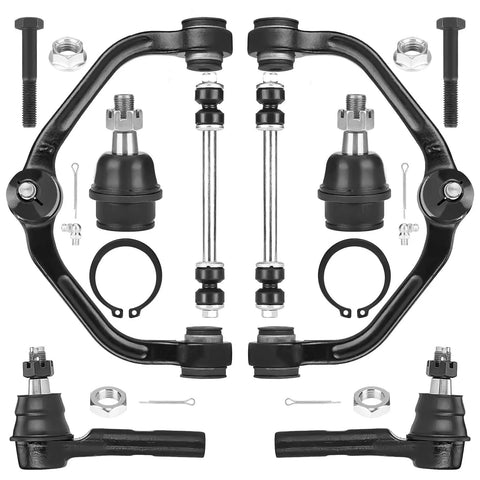 Ford Ranger RWD Heavy Duty Front Upper Control Arm Suspension Kit With Ball Joints 10 Piece Assembly One Piece Design With Coil Spring Fits Mazda B2300 B2500 B3000 B4000 And Ranger 1998 2011 black steel suspension parts set