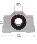 Front view of 4 Pack SCS10UU Linear Motion Ball Bearing Slide Units Bushing 10mm Inner Diameter For CNC Machines And 3D Printers, Aluminum Housing.
