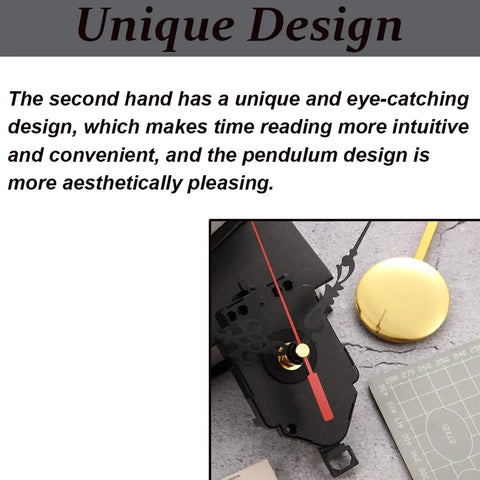 DIY Dope Quartz Clock Movement Kit With Pendulum Mechanism And Decorative Hands Displayed