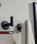 Matte Black Wall Mounted Towel Hook Set Two Pack Made From 304 Stainless Steel Corrosion Resistant For Bathroom Kitchen And Garage