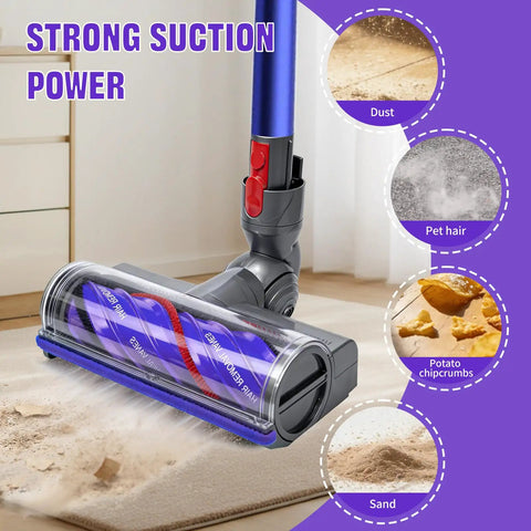 Upgrade Vacuum Brush Roller Head For V7 To V15 Cordless Vacuums Quick Release Motor Head Replacement AntiTangle Design cleaning dust and pet hair