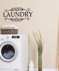 Laundry room with washing machine and three pack large vinyl door decals for bathroom laundry and pantry wall decor peel and stick quotes for doors and cabinets easy tear off custom signage