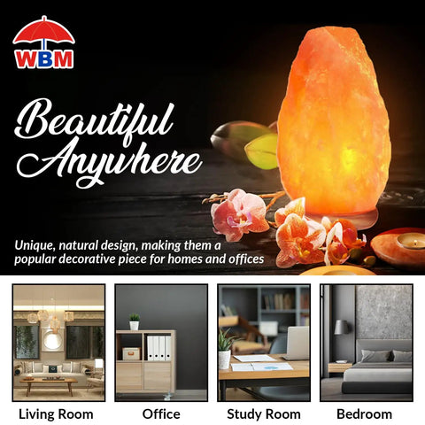 Himalayan Salt Lamp USB Powered With Touch Dimmer Natural Pink Crystal 5 To 7 Lbs Neem Wood Base LED Bulb ETL Certified