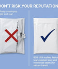 Comparison of torn mailer vs intact Bubble Mailers 6 Point 5 By 10 Self Seal Padded Envelopes White 250 Pack Durable Poly Bubble Mailers