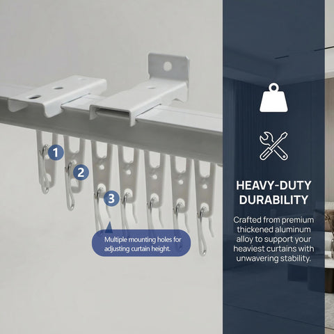 Retractable Ceiling Curtain Track System For Room Dividers And Showers Adjustable 31 To 59 Inches No Guesswork Hassle Free Fit Ceiling Mounted Curtain Rail Easy Install White Finish, white aluminum track with mounting holes