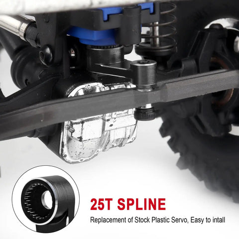 Close-up of 25T spline for Aluminum Servo Horn Arm Upgrade For One Eighteen Scale Traxxas TRX4M TRX4MT RC Crawler Stock Servo