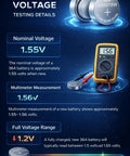 Top Shelf SR621SW And 364 Watch Batteries Ten Pack 1.55V Silver Oxide battery testing details with multimeter.