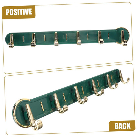 Heavy Duty Self Closing Door Hinges With Rock Solid Spring Action And Built Legit Aluminum Alloy Frame Featuring 32 Pieces For No Hassle Cabinet Upgrades And Quick Install hooks on a green panel with gold accents.