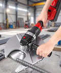 Newtry 36V Cordless Rebar Cutter Cuts Up To 5.31 Inches In Just Seconds Portable Electric Steel Bar Saw With Carry Case For Construction Pros in use cutting rebar.