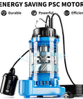 Energy Saving PSC Motor on 1HP 6000 GPH Submersible Sump Pump For Sewage And Effluent Built Tough In Cast Iron 115V Residential Septic Pump