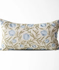 Alisa Blue Block Print Pomegranate Pillow Cover 100 Percent Cotton Throw Pillow Cover Decorative Accent For Sofa Couch Bed 14x24 Vintage Coastal Grandma Grandmillennial Style, front view