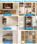Different cabinet styles showcasing Heavy Duty Nickel Plated Shelf Pegs Pins Kit 80 Piece Set for various shelving needs.