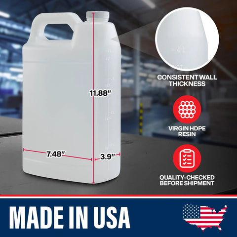 1 Gallon Water Jug BPA Free Empty Container With Leak Proof Cap Made From Food Grade Plastic Great For Storing Water Juices
