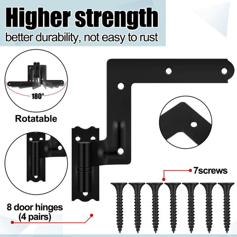 Beefy 24 Pack Steel Blind Shutter Hinges With S Holdback Hooks One And One Sixteenth Inch Exterior Shutters Hardware Kit Black Powder