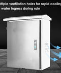 Rugged Outdoor Ev Charger Pedestal Box Floor Mounted With Heavy Duty Stainless Shield And Secure Key Lock To Keep Your Setup Gassed Up And Locked Down All Year Long featuring ventilation holes.