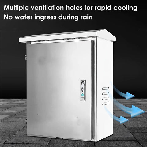 Rugged Outdoor Ev Charger Pedestal Box Floor Mounted With Heavy Duty Stainless Shield And Secure Key Lock To Keep Your Setup Gassed Up And Locked Down All Year Long featuring ventilation holes.