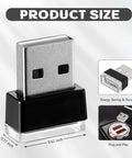 USB LED Car Interior Ambient Lighting Kit With Six Colors Portable Mini Plug In Night Light with dimensions shown