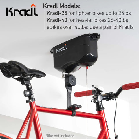 Two Pack 40 Pound Ceiling Mount Bike Lift And Rack For No Fuss Bicycle Storage Without Electricity Ropes Or Pulleys With Internal Spring Hoist