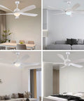 Ceiling Fan with Light and Handheld Controller 6 Speeds 2200LM for Bedroom in modern living room and dining settings.