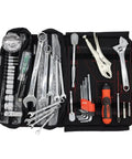 Ride Ready 48 Piece Motorcycle Tool Kit In A Compact Roll Up For Harley Davidson Indian And Other V Twin Bikes Open View