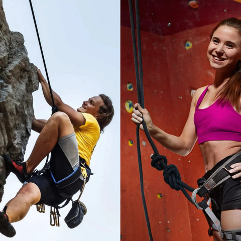 Two climbers using Half Inch Braided Polyester Arborist Rope 50 Feet Beefy Heavy Duty Low Stretch With High UV And Abrasion Resistance