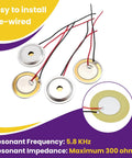 Piezo Disc Transducer Set With Wires 32Pcs 4 Sizes 20Mm 27Mm 35Mm 41Mm For Acoustic Guitar Drum Triggers And Other Instruments