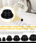 High Temp Silicone Plug Set 51Pcs 6 Sizes T Shaped Rubber Stopper Hole Plugs for Powder Coating Plating Waterproof Sealing Kit