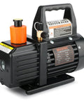 Heavy Duty Workhorse Hvac Vacuum Pump Pushing 3.5 Cfm Single Stage Torque For Quick Draw Car Ac Vent Evacuation And No Drama Refrigerant Line Service Kit with copper motor and orange valve