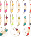 12 Piece Heavy Duty Alloy Waist Adjustment Pins To Fix Baggy Jeans And Bulkier Sweaters Metal Safety Brooch Clips in various colors.