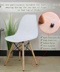 Chair with adjustable leveling feet M6 thread 16mm height, shown on wooden floor, highlight on floor protectors.