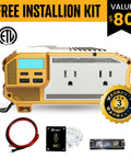 Beast Mode 1500 Watt Power Inverter 12V To 110V Modified Sine Wave with dual AC outlets and hardwire kit.