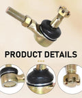 2 Pack M10xM10 ATV Tie Rod Ends Kit With Beefy Heavy-Duty Left And Right Hand Threads, Swing Arm Ball Joint Replacement