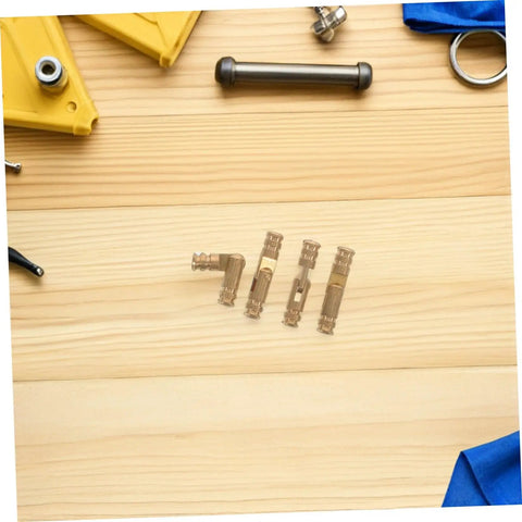 Brass Hidden Cabinet Hinges 25 Pack For Jewelry Boxes And Wooden Boxes displayed on wooden surface