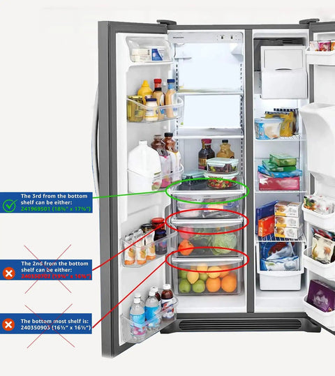 Effortless Drop In Fridge Shelf Frame Without Glass Replacement installed inside refrigerator with various foods displayed