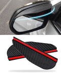 Two Pack Carbon Fiber Look Side Mirror Rain Visor Guards For Cars Trucks And SUVs Universal Fit Black Protects Rearview Mirrors