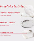 Travel Friendly Skin Care Gift Set Featuring A Gentle Facial Cleanser KP Body Scrub For Silky Skin And Ultra Repair Cream swatches