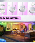 120 Piece Outdoor Light Mounting Brackets Kit For H706ABC H806ABC White With 40 Self Adhesive Wire Clips easy install view