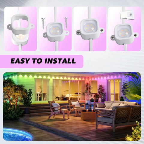 120 Piece Outdoor Light Mounting Brackets Kit For H706ABC H806ABC White With 40 Self Adhesive Wire Clips easy install view