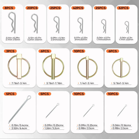 Rugged Hitch Pin And Trailer Pin Assortment Kit For Trailers Tractors Trucks Tow Jobs And Farm Equipment With Cotter Pins Lynch Pins Straight Pins Square Pins Arch Pins And Tube Pins For Heavy Duty Use