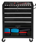 Front view of Heavy Duty Rolling Tool Chest With Seven Deep Drawers For Mobile Auto Repair, featuring a lockable design.