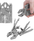 Beefy 25 Inch Stainless Steel Folding Multitool Kit with pliers and screwdrivers for camping and emergency prep