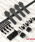 4 Foot Mini Bypass Barn Door Hardware Kit For Two Doors With Premium Carbon Steel Track and screws on display