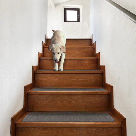 Skid Resistant Carpet Stair Treads Gray Set Of 15 Eight By Thirty Inches Non Slip Backing For Stairs At Home Easy Install Durable Rubber