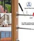 Heavy Duty 3/16 Inch Cable Railing Kit With Swage Toggle Turnbuckles, T316 Stainless Steel For Wood Posts, installed view