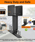4x4 Heavy Duty Adjustable Angle Pergola Brackets Kit Black Metal Roof Riser Beams with weight and thickness specifications.