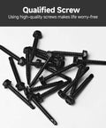 410 Stainless Steel Self Drilling Screws Kit For Metal With Hex Head And Black Oxide Finish Pro Grade, scattered screws display.