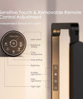 Lit LED Desk Lamp With Clamp And Remote Control showing sensitive touch and dual light options.