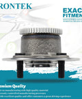 Front view of Rear Wheel Hub And Bearing Assembly For Honda Civic With ABS OEM Replacement, Four Lug, Fits 2001 To 2005 Civic.