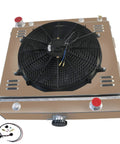 All Aluminum 3 Row Radiator Upgrade for Classic Dodge D W 100 150 200 250 Vans and Plymouth Trailduster with Shroud Fan Relay Kit TIG Welded